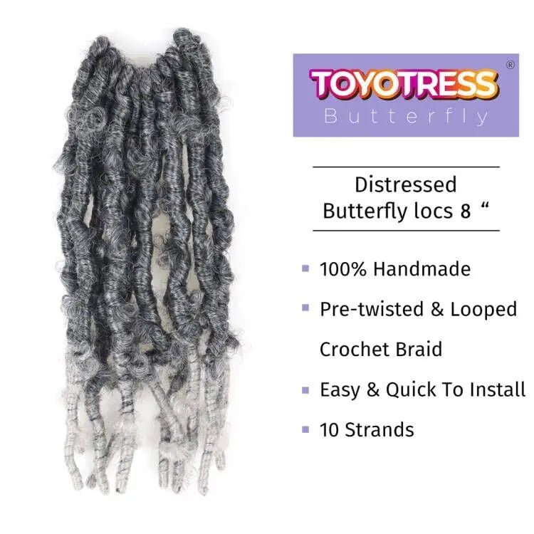 Toyotress Distressed Butterfly Locs Pre-twisted Distressed Synthetic Crochet Hair
